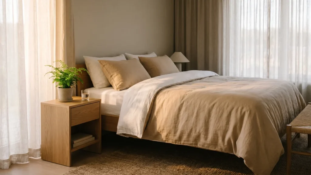 Chambre lumineuse et apaisante propice à un sommeil réparateur