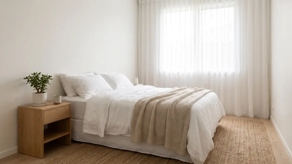 Chambre lumineuse et calme propice à un sommeil réparateur, essentiel pour l'immunité